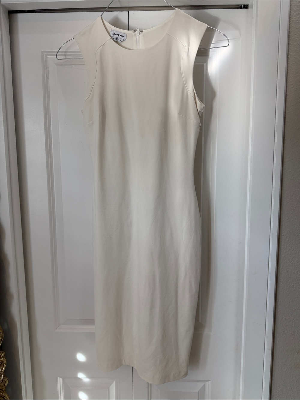 bebe Cream Midi Sheath Dress